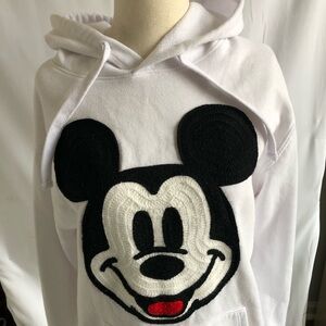 Disney White Mickey Mouse Embroidered Apparel NWOT Cotton